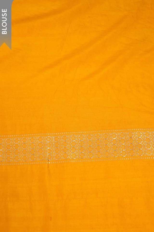 Yellow Pure Silk Kadwa Banarasi Saree thumbnail image number null