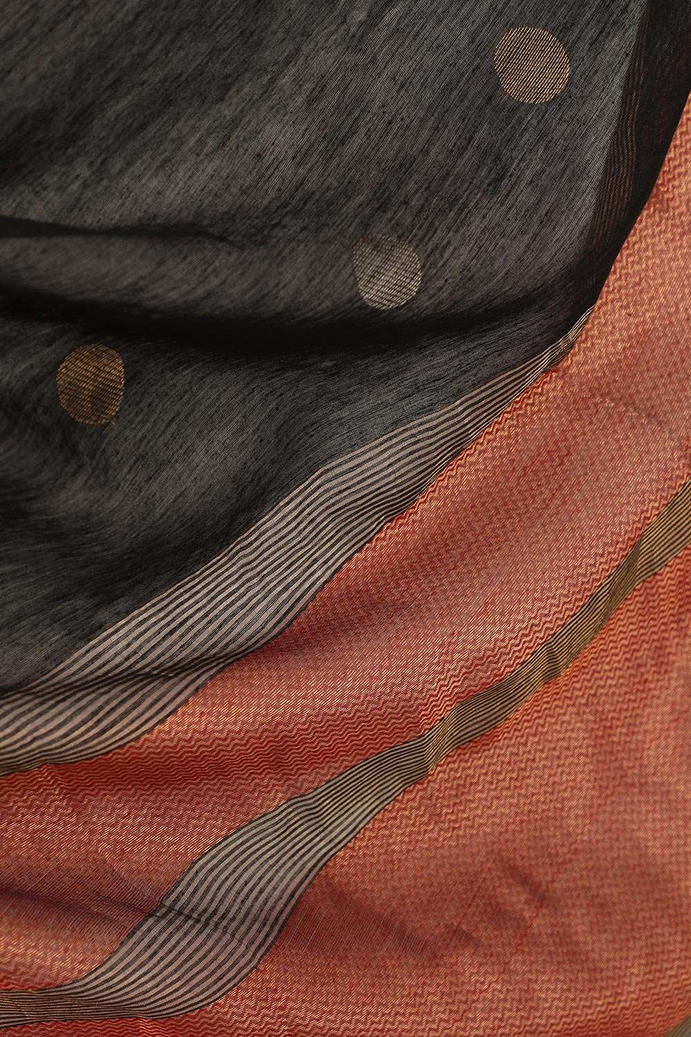 Black Pure Silk Cotton Bengali Jamdani Saree image number null
