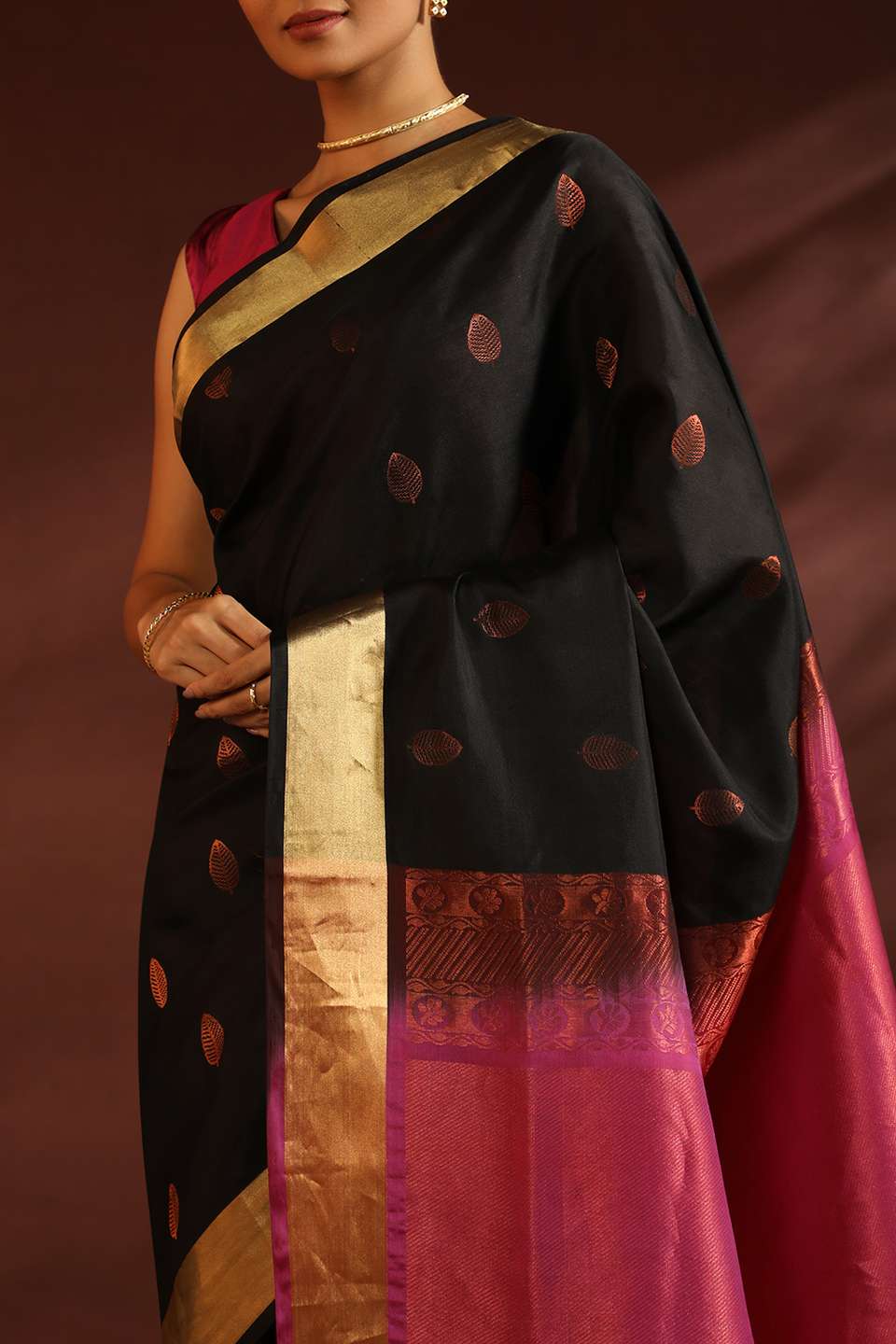 Black South Pure Silk Woven Saree