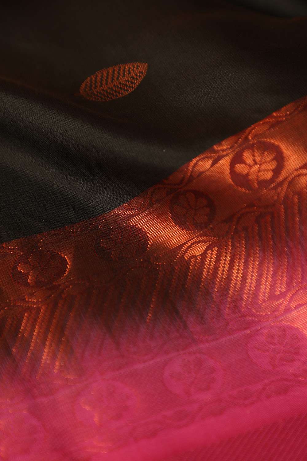 Black South Pure Silk Woven Saree image number null