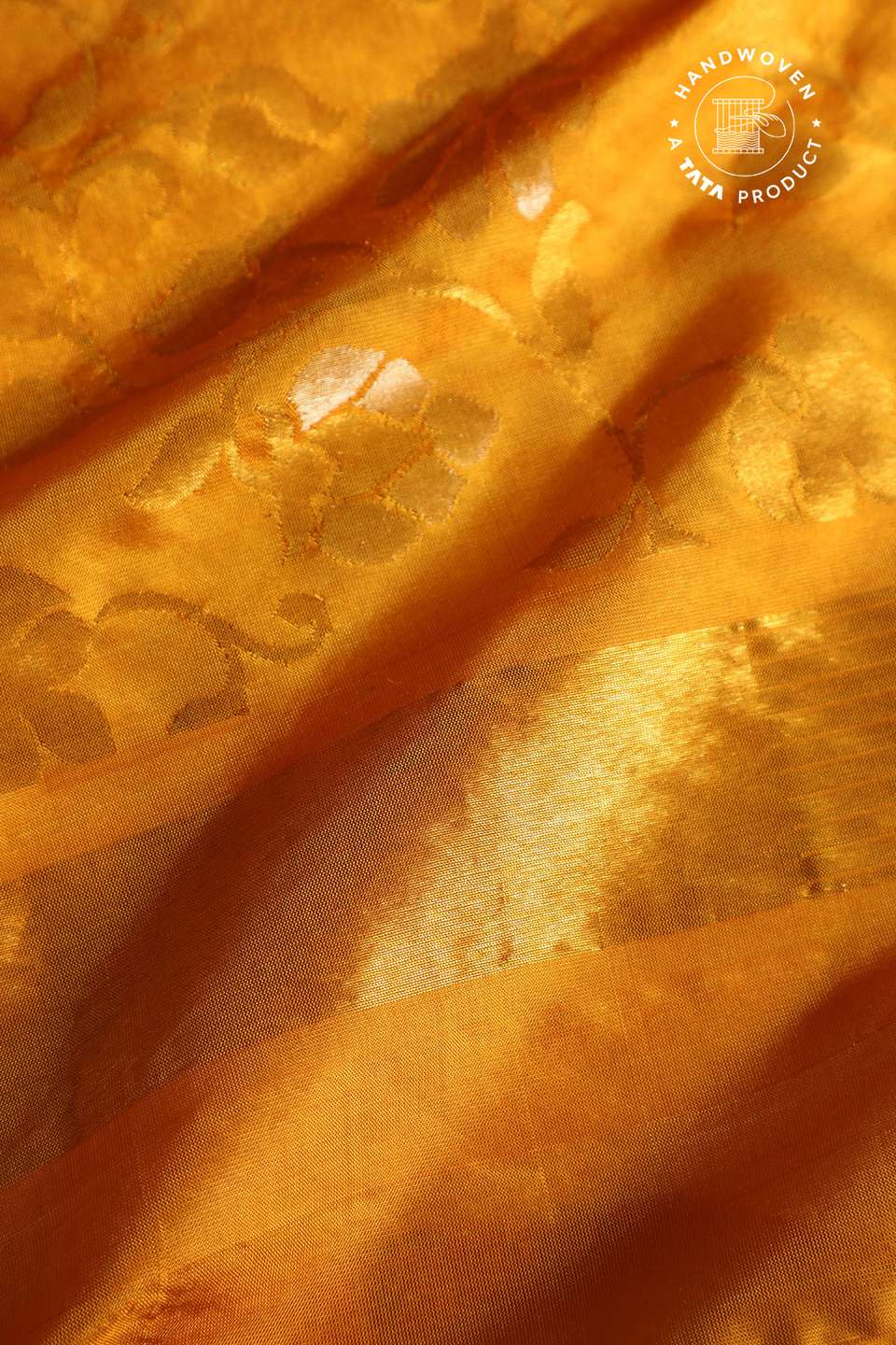 Gold Pure Silk Uppada Jamdani Saree