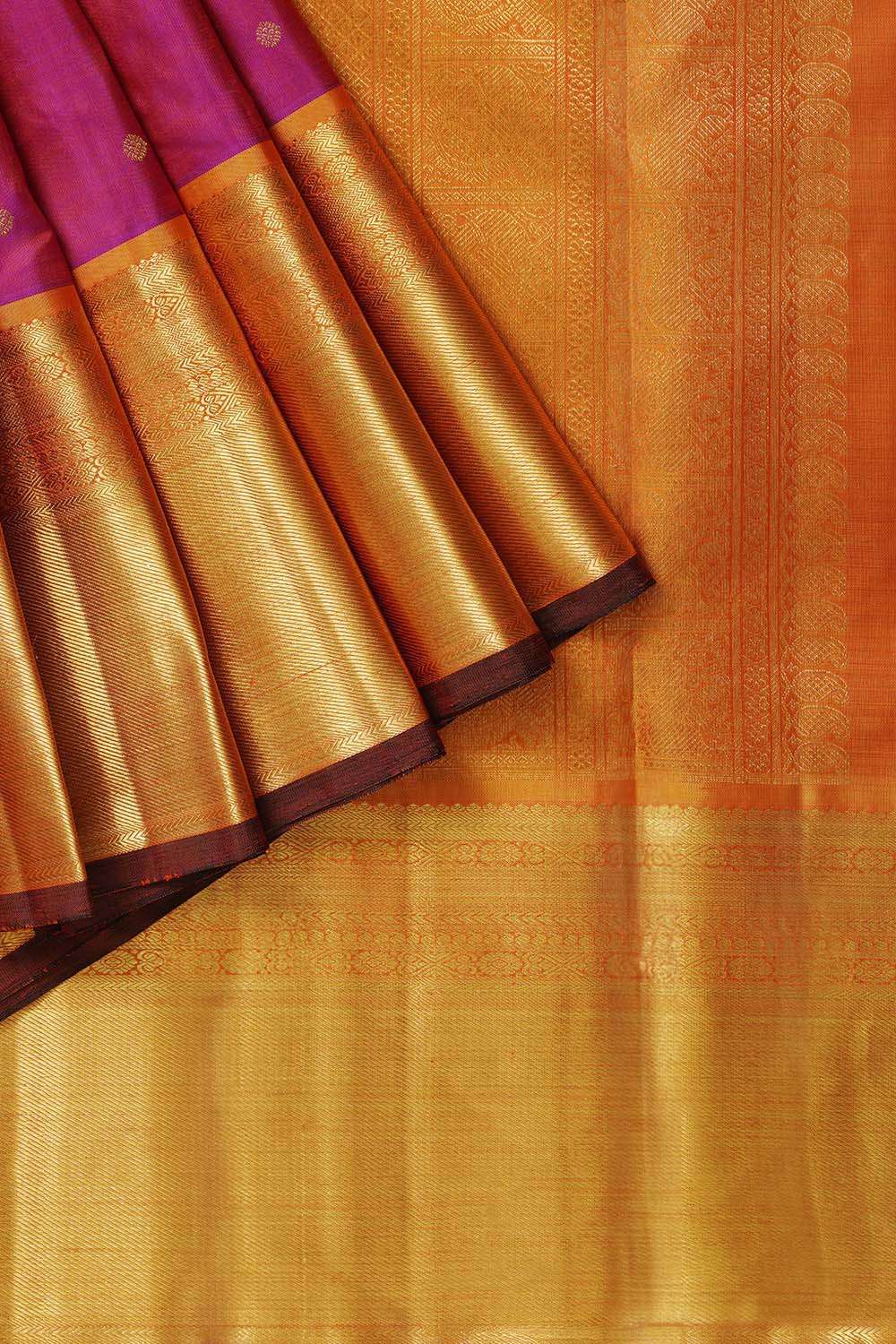 Purple Pure Silk Woven Kanjivaram Saree image number null