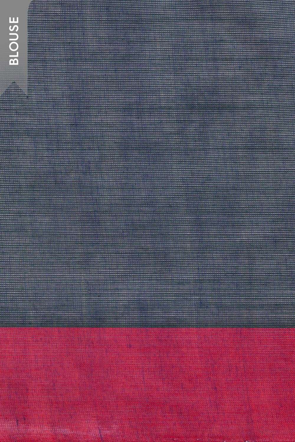 Dark Blue Woven Pure Cotton Saree image number null