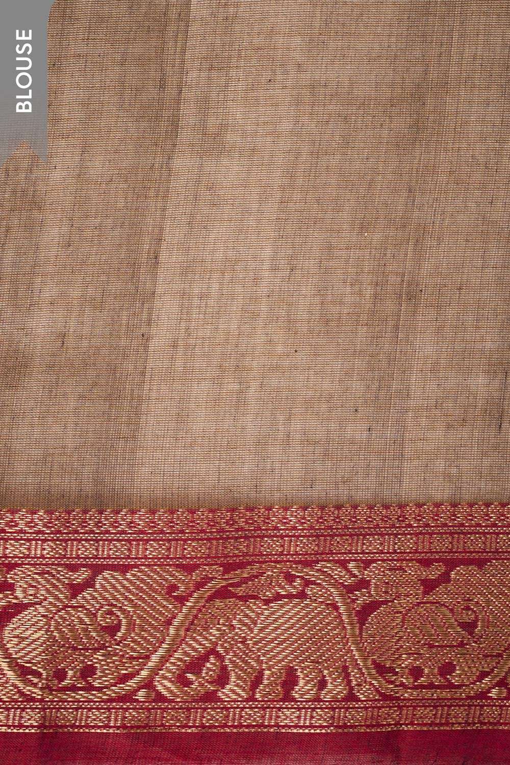 Brown  Woven Pure Cotton Saree image number null