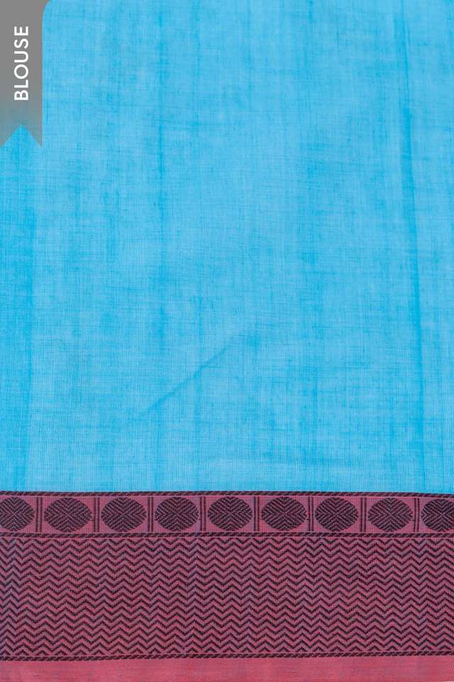 Blue Woven Pure Cotton Saree thumbnail image number null