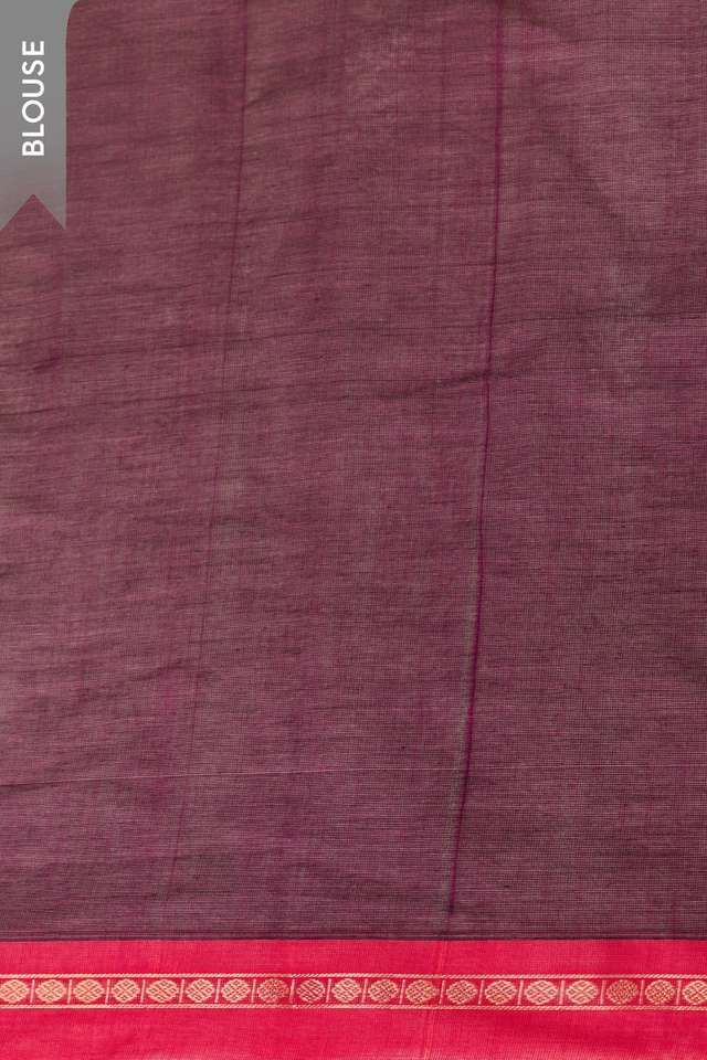Dark Violet Cotton Woven Saree thumbnail image number null
