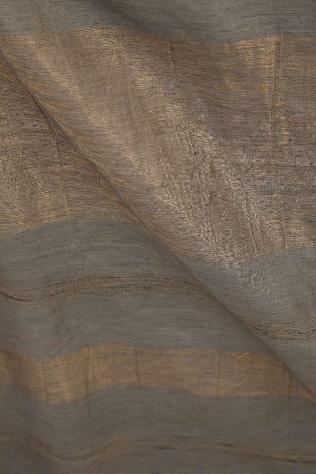 Grey Bhagalpur Pure Silk Tissue Embroidered Saree thumbnail image number null