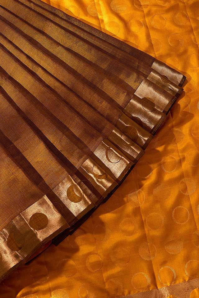 Yellow Woven Pure Soft Silk Saree thumbnail image number null