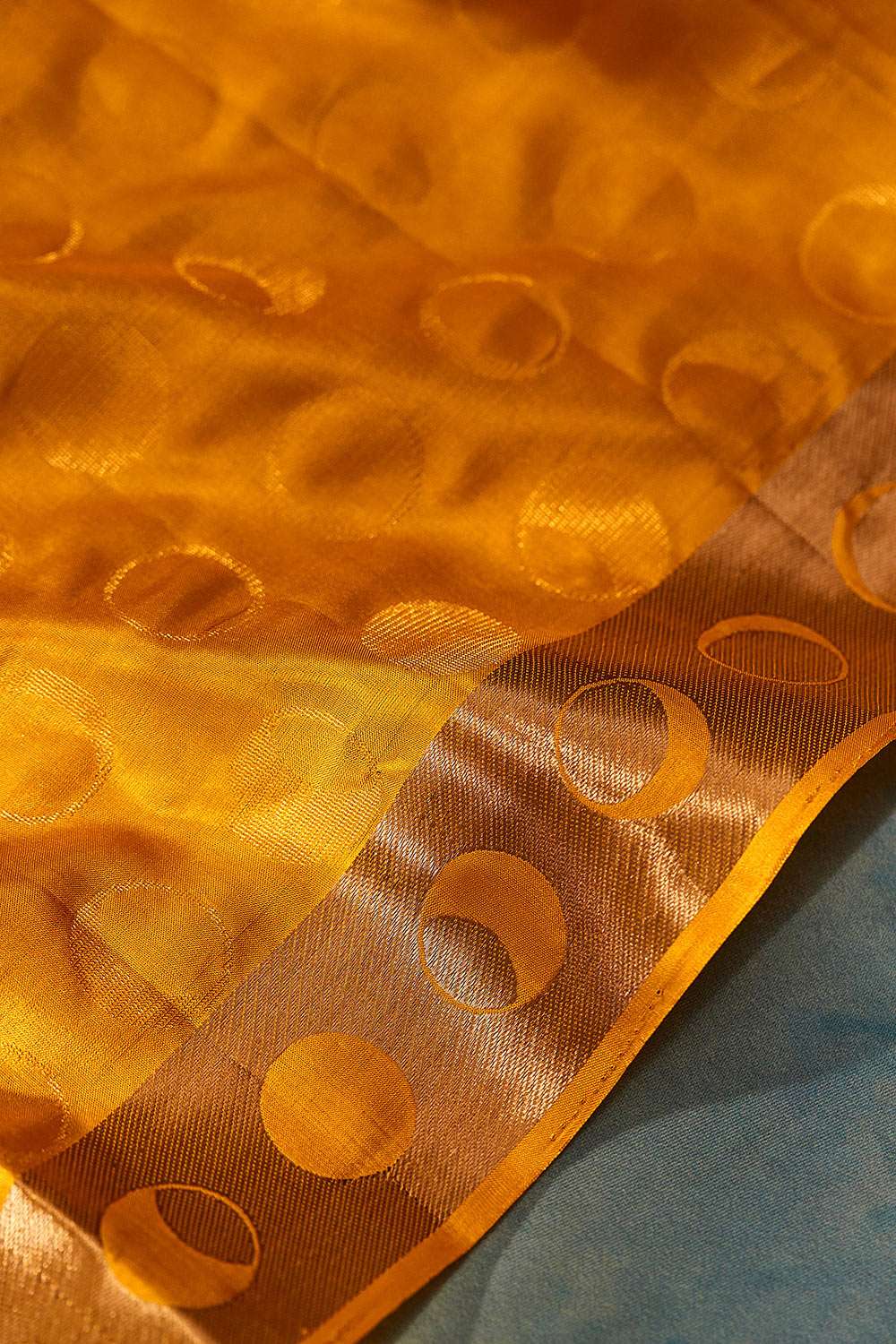 Yellow Woven Pure Soft Silk Saree image number null