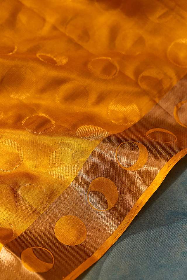Yellow Woven Pure Soft Silk Saree thumbnail image number null