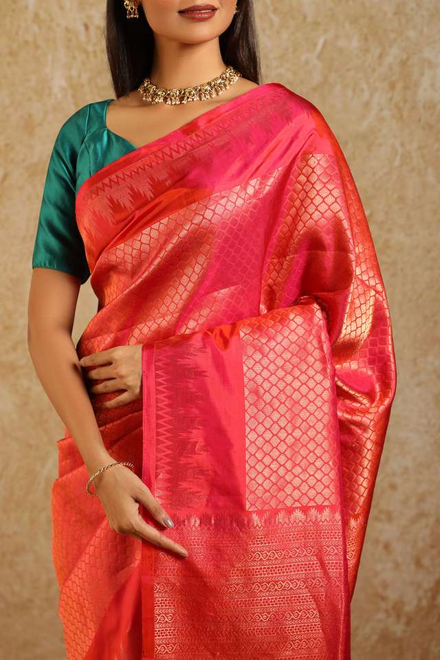 Red South Pure Silk Woven Saree image number