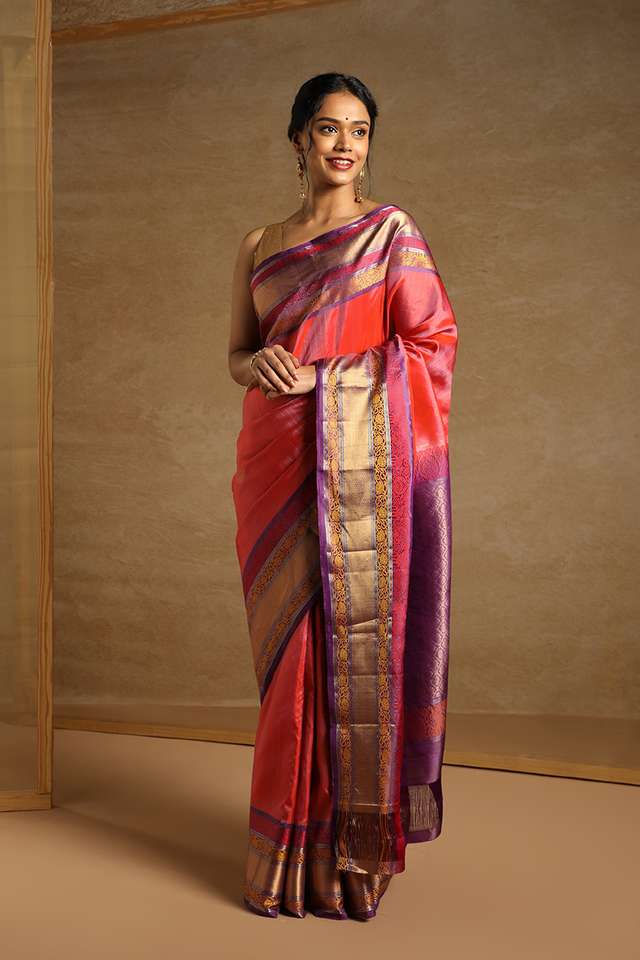 Red South Pure Silk Woven Saree image number