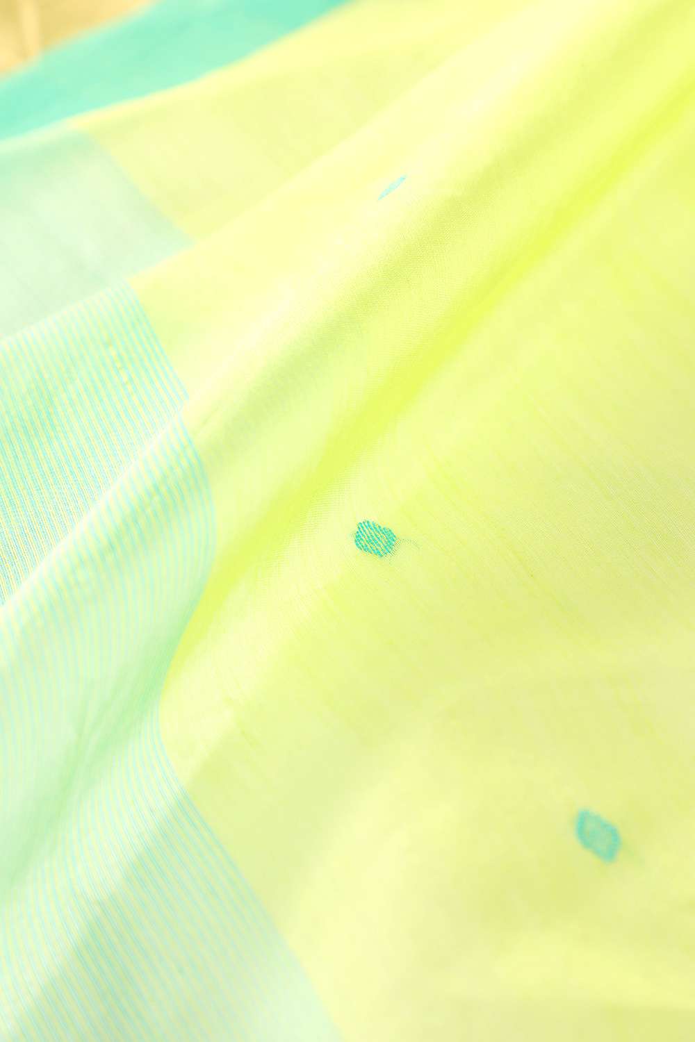 Light Green Chanderi Pure Silk Cotton Woven Saree image number null