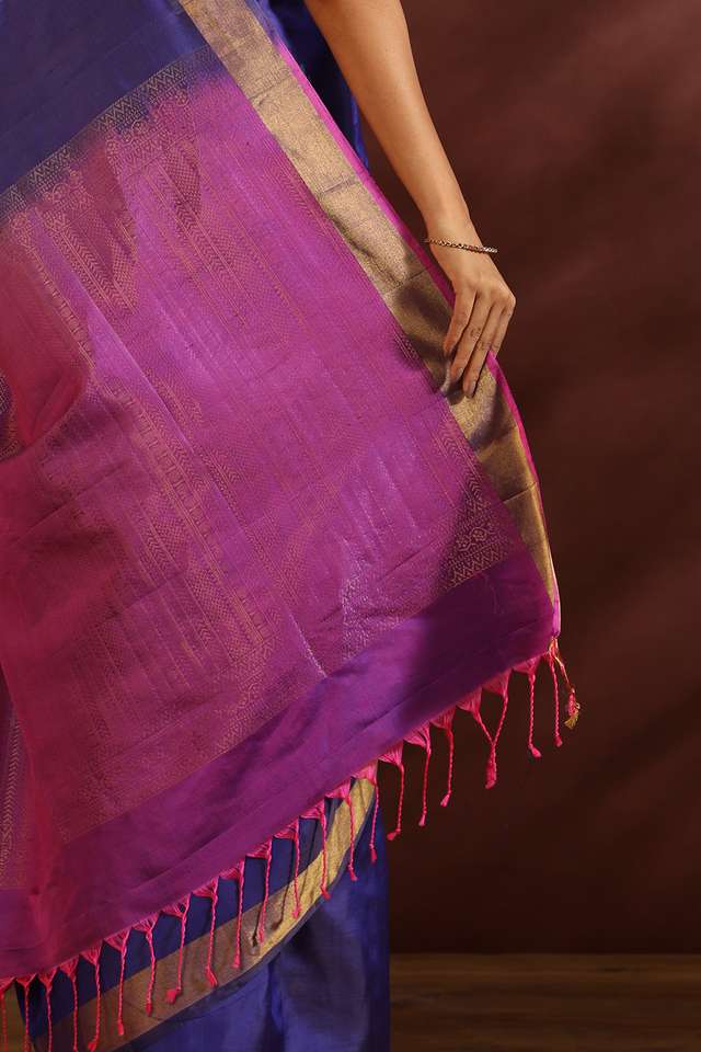 Blue South Pure Silk Woven Saree thumbnail image number null