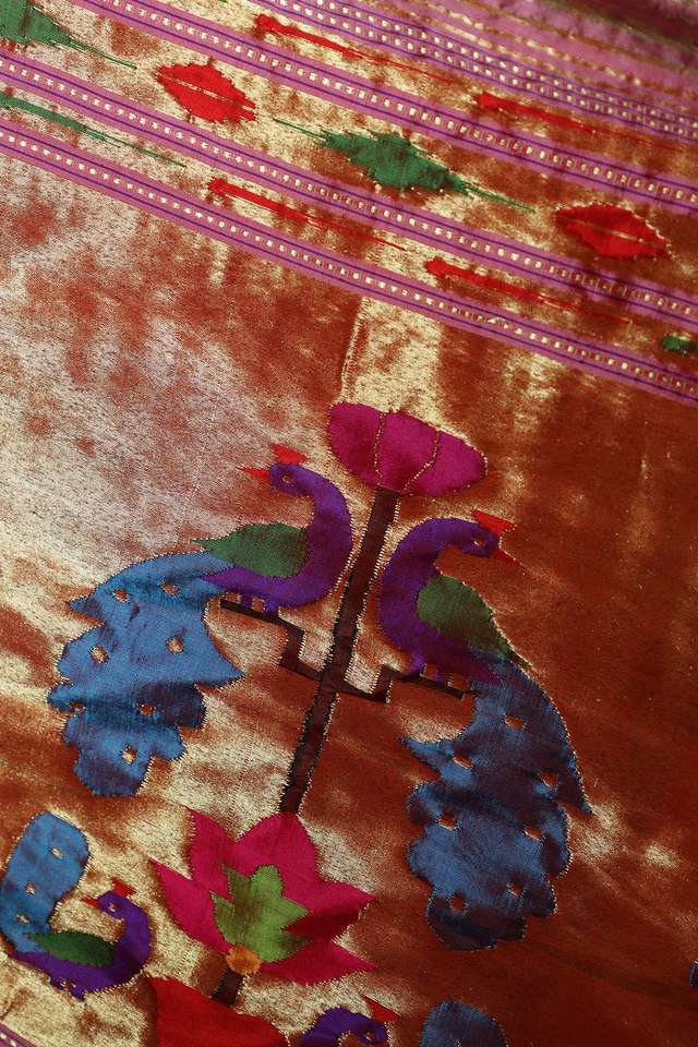 Pink Tapestry Pure Silk Paithani Saree thumbnail image number null