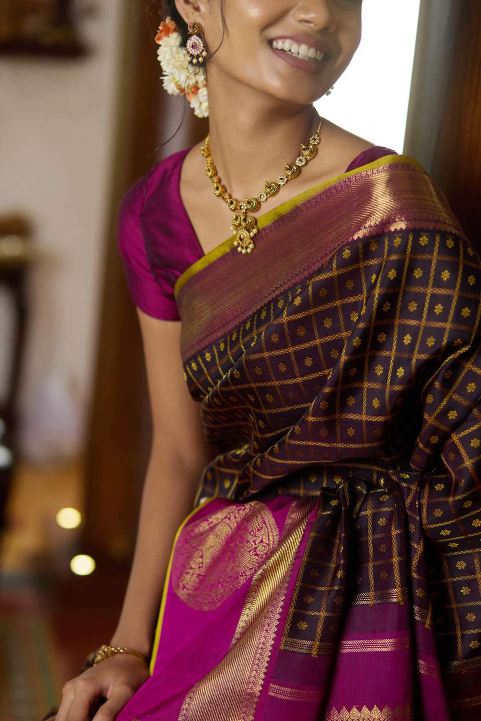 Black Woven Pure Silk Kanjivaram Saree