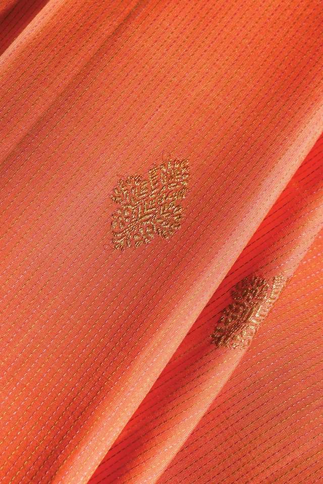 Light Orange Woven Pure Kanjivaram Silk Saree thumbnail image number null
