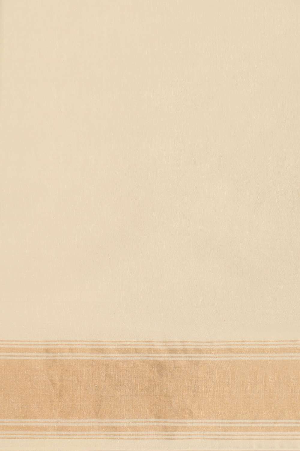 Off White Tussar Block Print Saree image number null