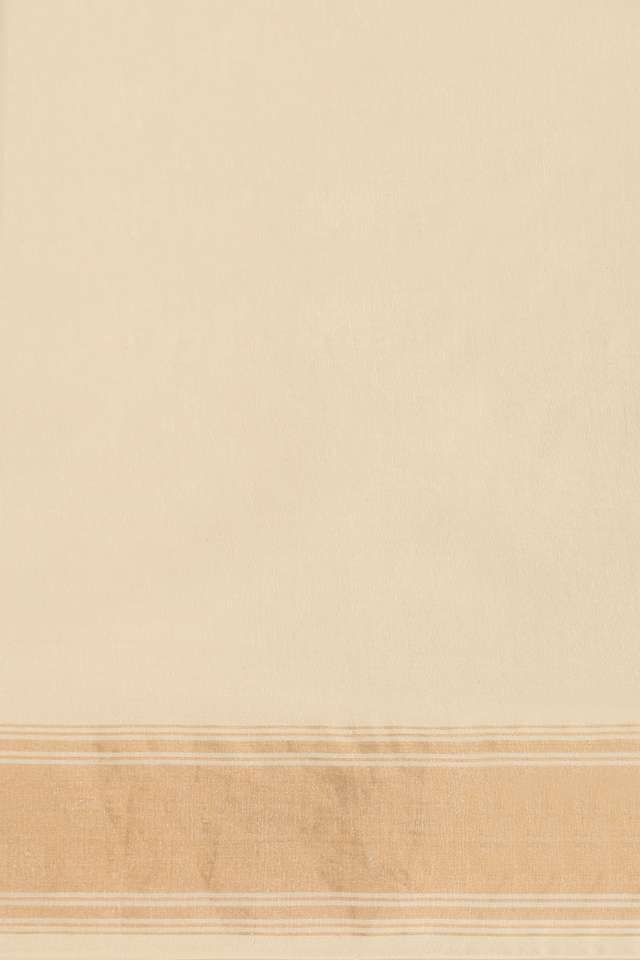 Off White Tussar Block Print Saree thumbnail image number null