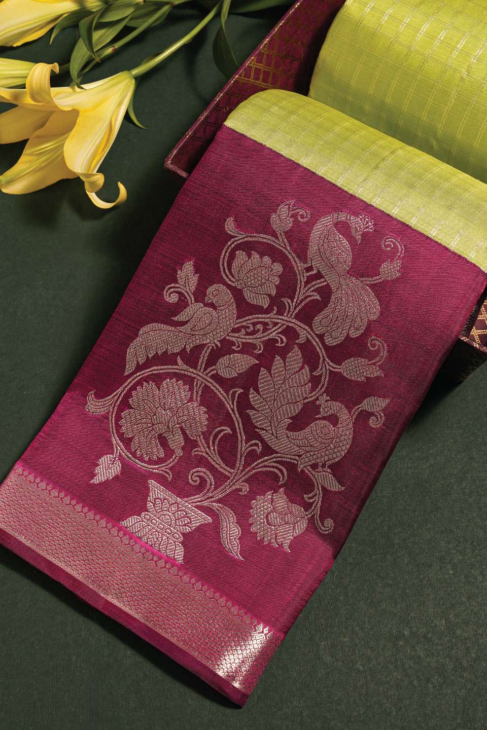Light Green Woven Pure Kanjivaram Silk Saree