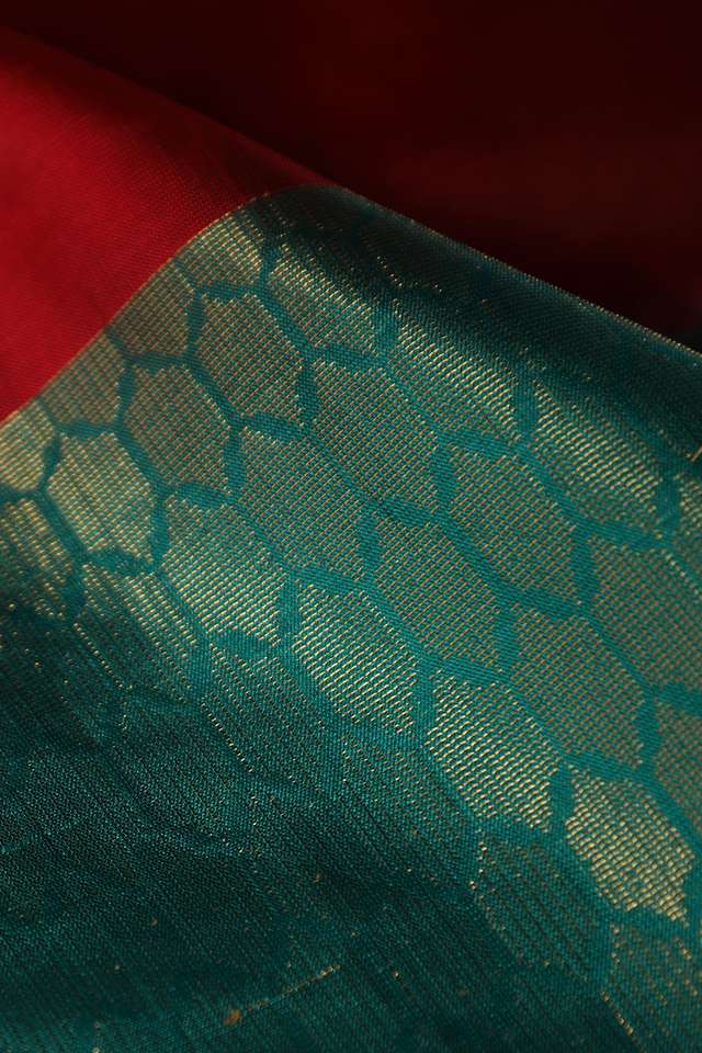 Red South Pure Silk Woven Saree thumbnail image number null