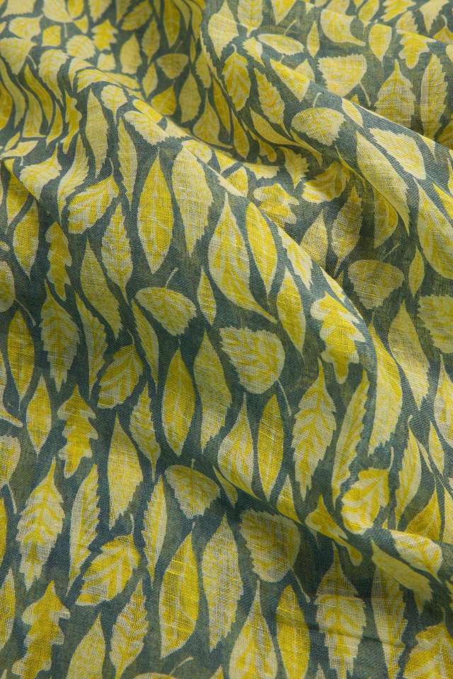 Grey Screen Printed Pure Linen Saree thumbnail image number null