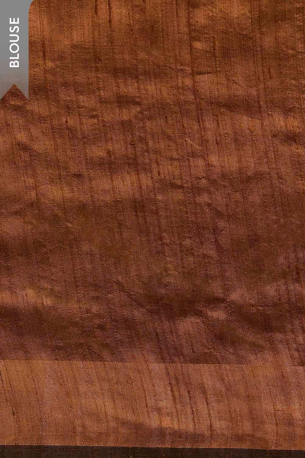 Brown Bhagalpur Woven Pure Silk Saree image number null