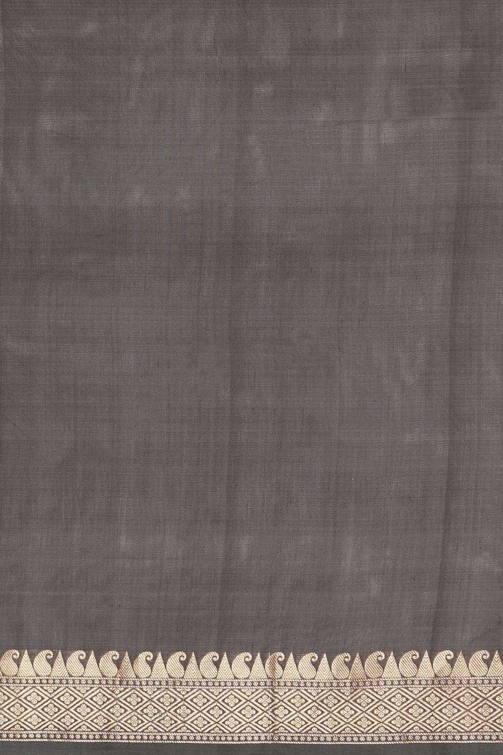 Grey Silk Viscose Woven Saree image number null