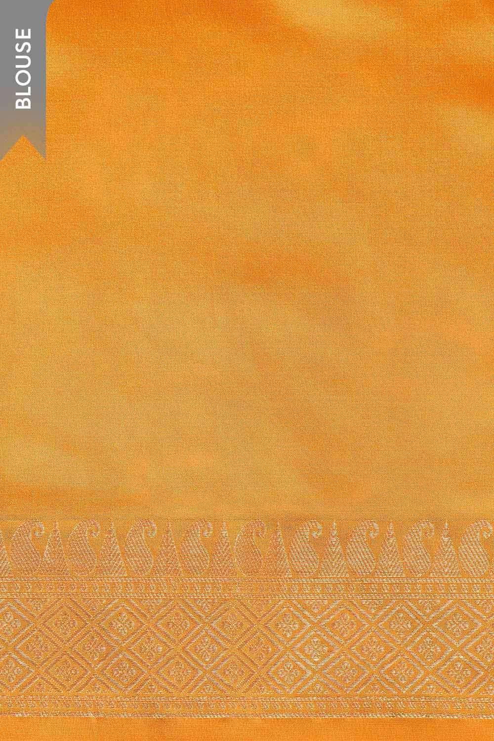 Dark Yellow Silk Viscose Cutwork Banaras Inspired Design Saree image number null