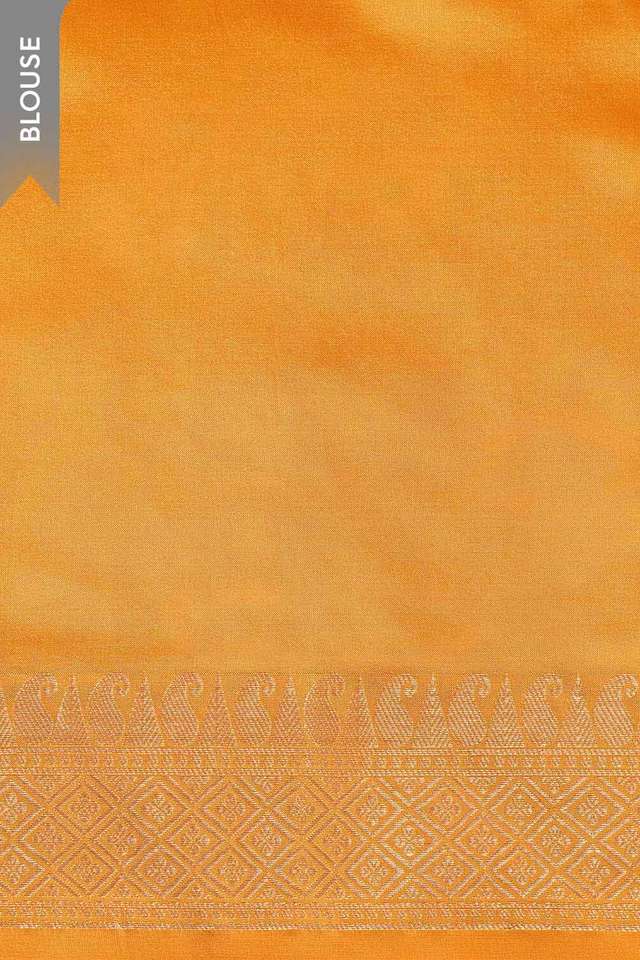 Dark Yellow Silk Viscose Cutwork Banaras Inspired Design Saree thumbnail image number null