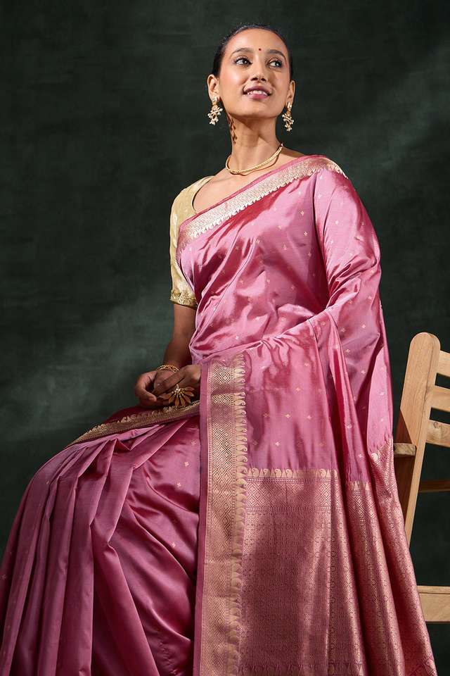 Pink Silk Viscose Cutwork Saree