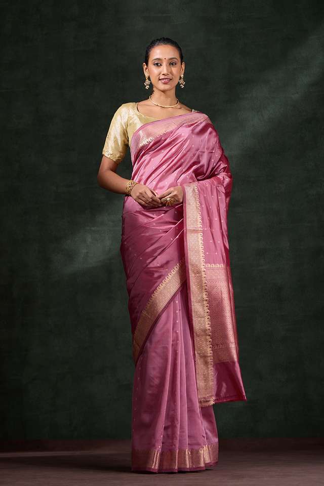 Pink Silk Viscose Cutwork Saree thumbnail image number null