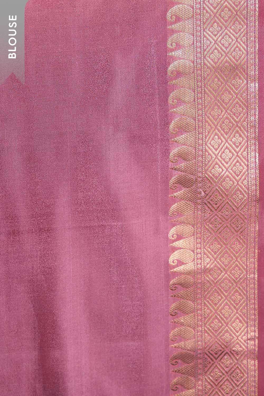 Pink Silk Viscose Cutwork Saree image number null