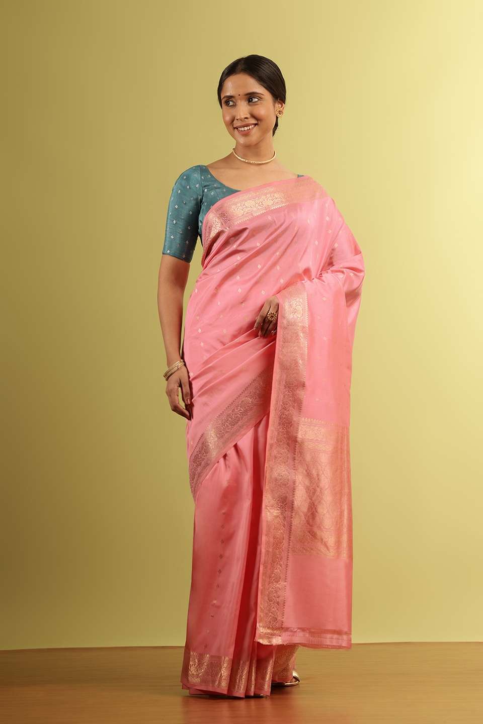 Pink Silk Viscose Woven Saree