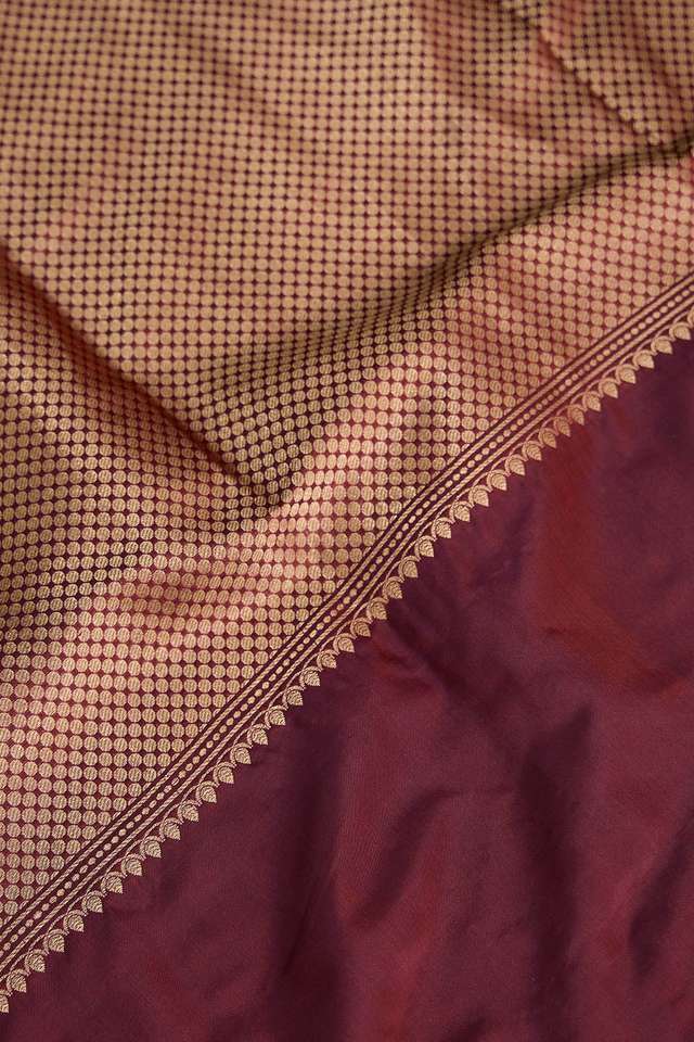 Maroon Silk Viscose Cutwork Saree thumbnail image number null