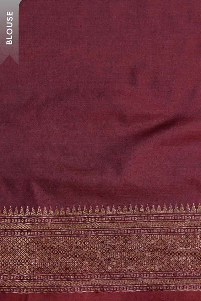 Maroon Silk Viscose Cutwork Saree thumbnail image number null