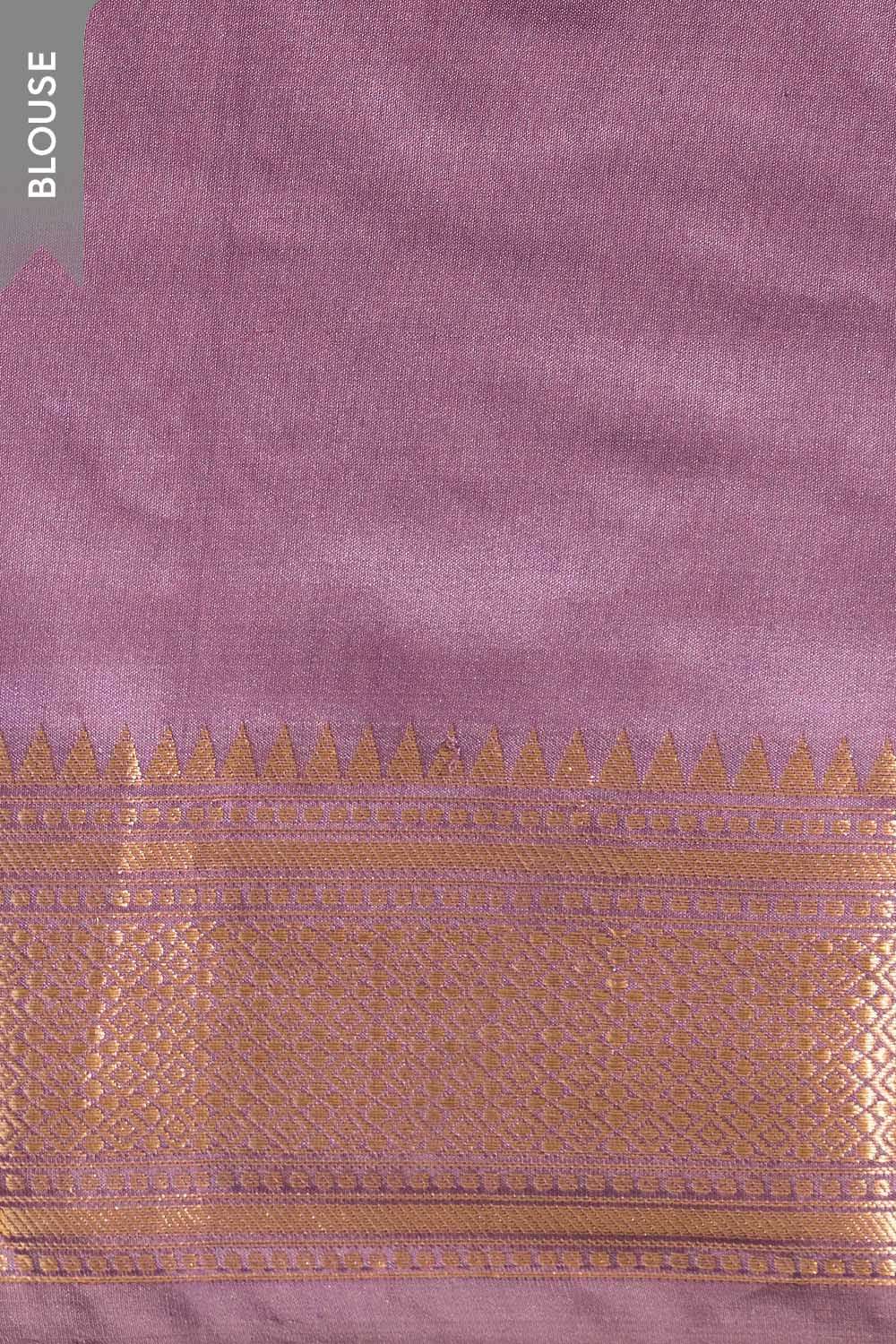 Lavender Silk Viscose Cutwork Banaras Inspired Design Saree image number null
