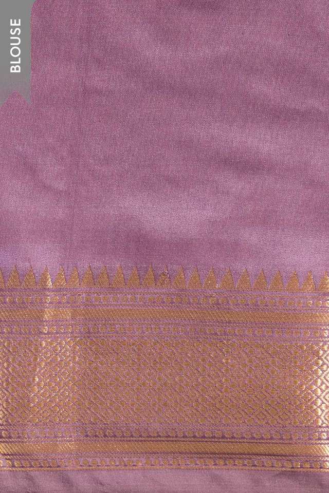 Lavender Silk Viscose Cutwork Banaras Inspired Design Saree thumbnail image number null