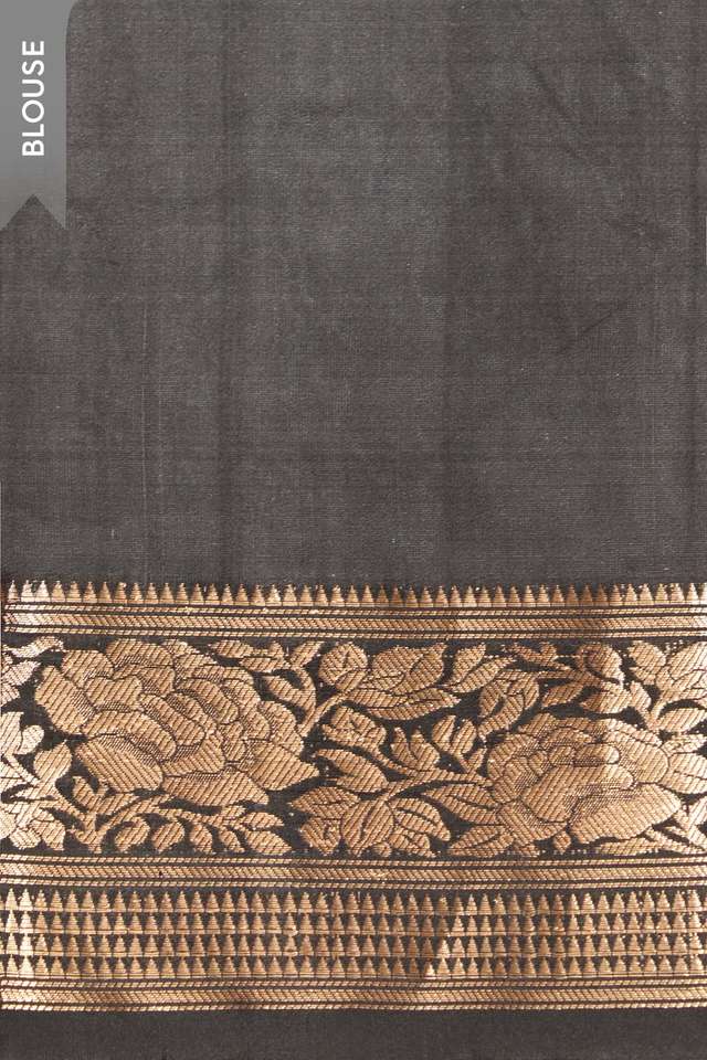 Black Silk Viscose Kadwa Banaras Inspired Design Saree thumbnail image number null
