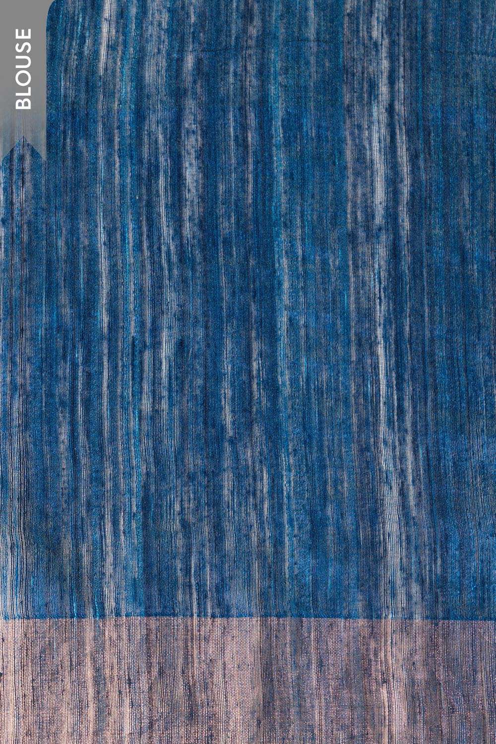 Dark Blue Woven Pure Silk Bengal Saree image number null