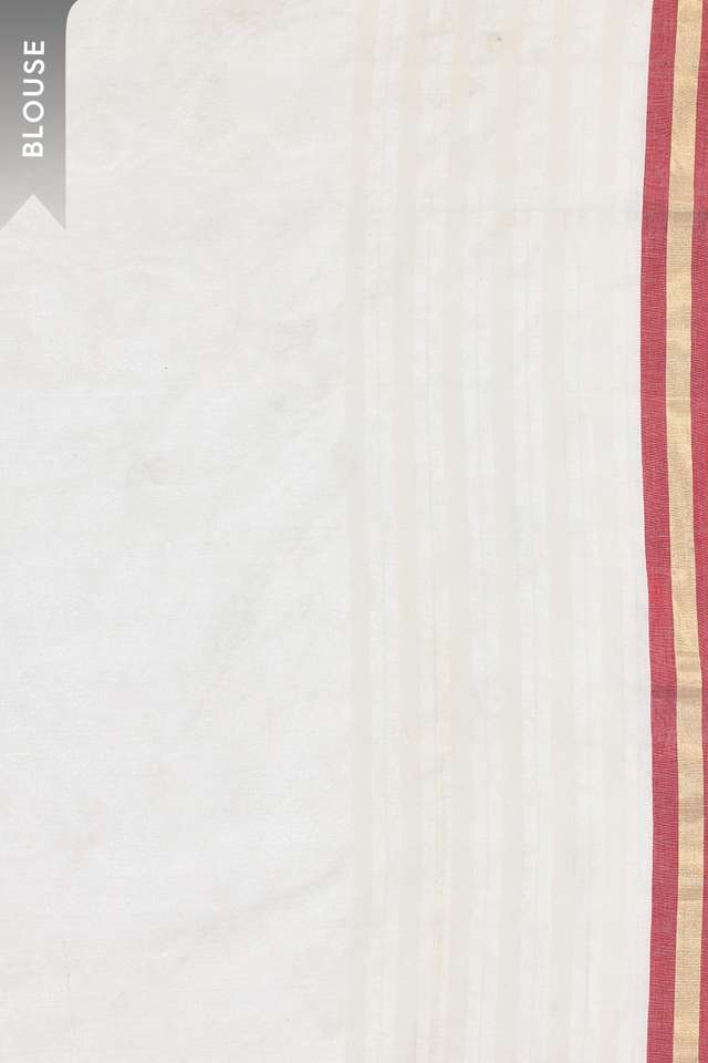 Off White Woven Pure Silk Cotton Chanderi Saree thumbnail image number null