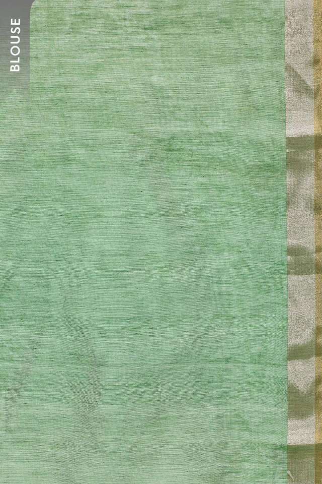 Dark Green Woven Pure Silk Cotton Chanderi Saree thumbnail image number null