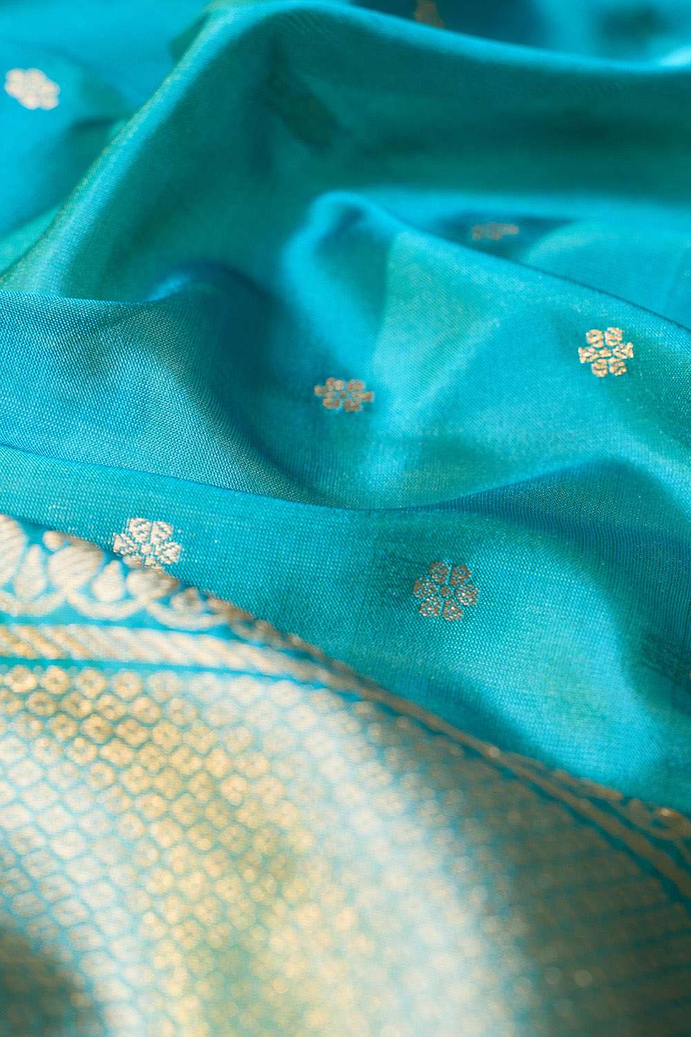 Blue Silk Viscose Cutwork Banaras  Saree image number null
