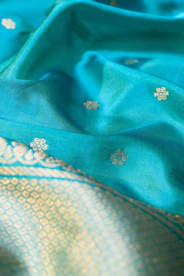 Blue Silk Viscose Cutwork Banaras  Saree thumbnail image number null