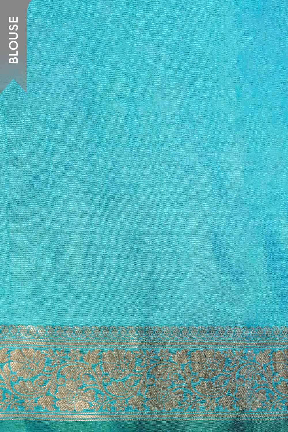 Blue Silk Viscose Cutwork Banaras  Saree image number null