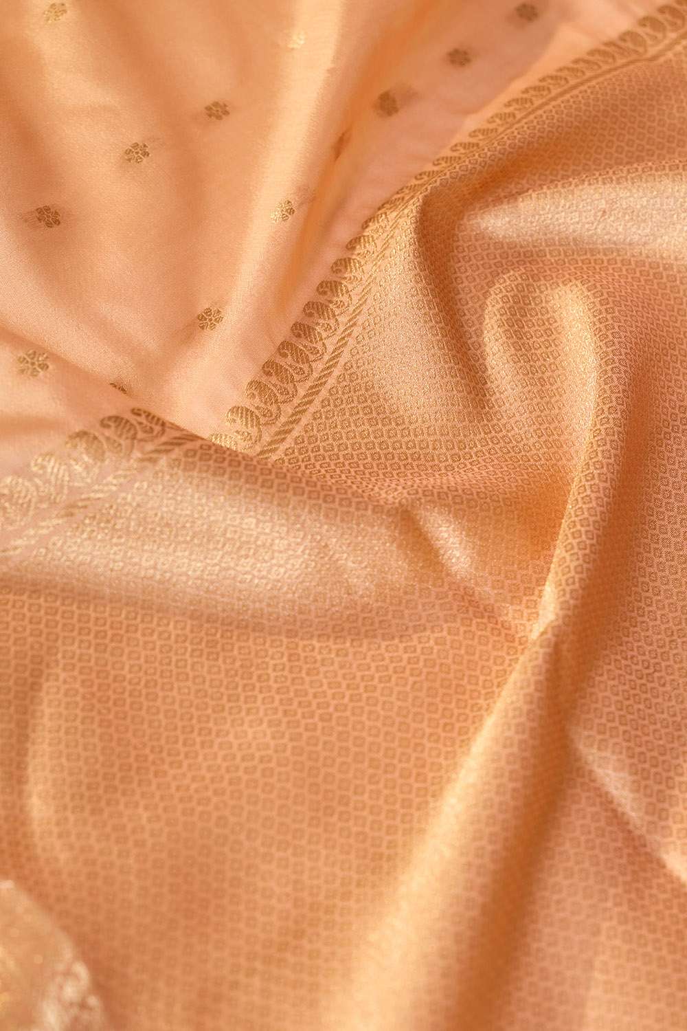 Light Orange Banarasi Inspired Design Silk Viscose Cutwork Saree image number null