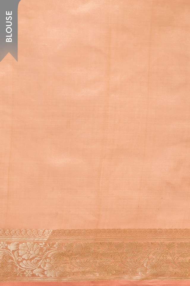 Light Orange Banarasi Inspired Design Silk Viscose Cutwork Saree thumbnail image number null