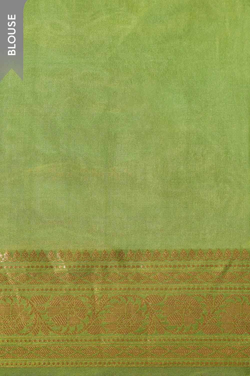 Light Green Silk Viscose Cutwork Banaras  Saree image number null