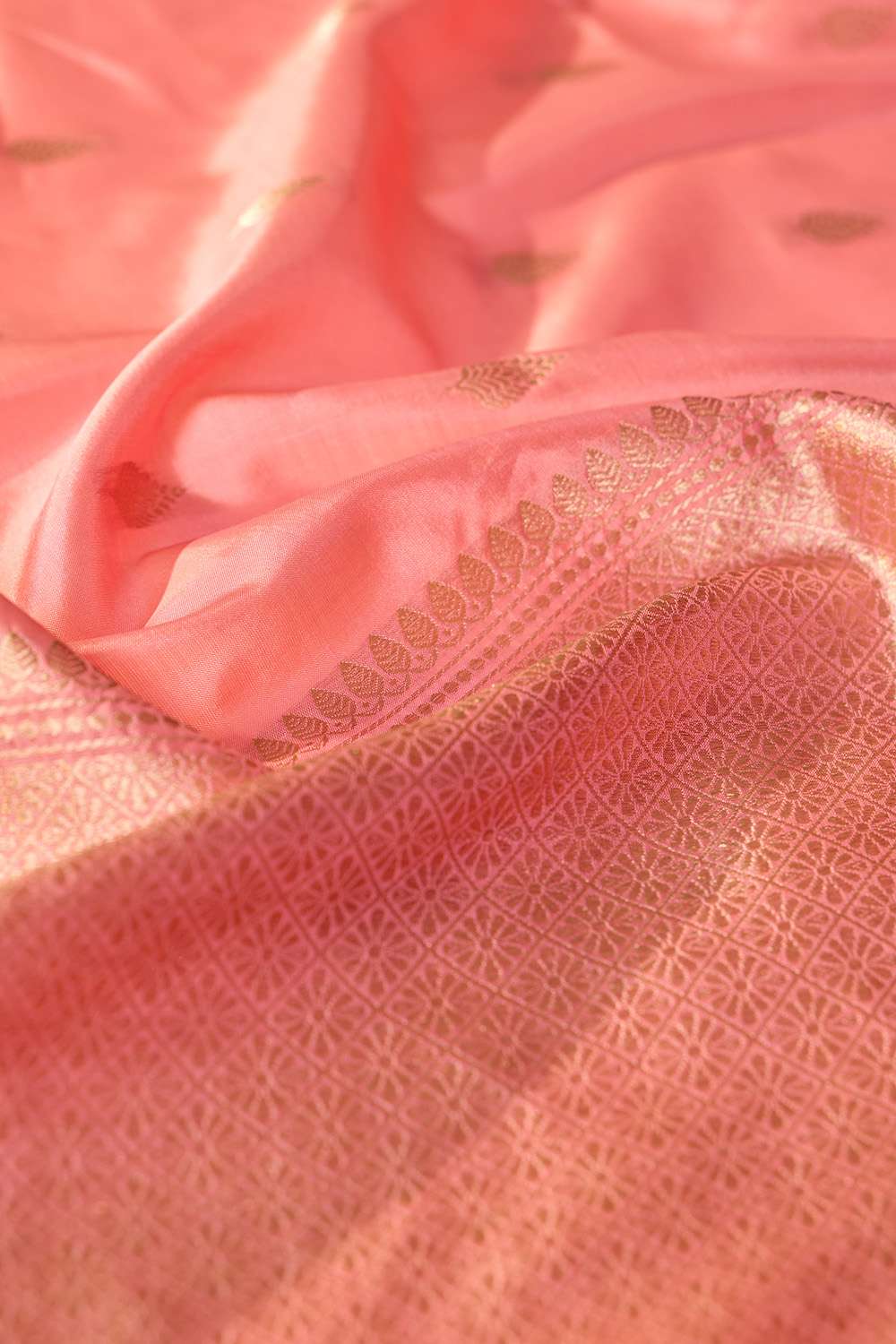 Pink Silk Viscose Cutwork Banaras  Saree image number null