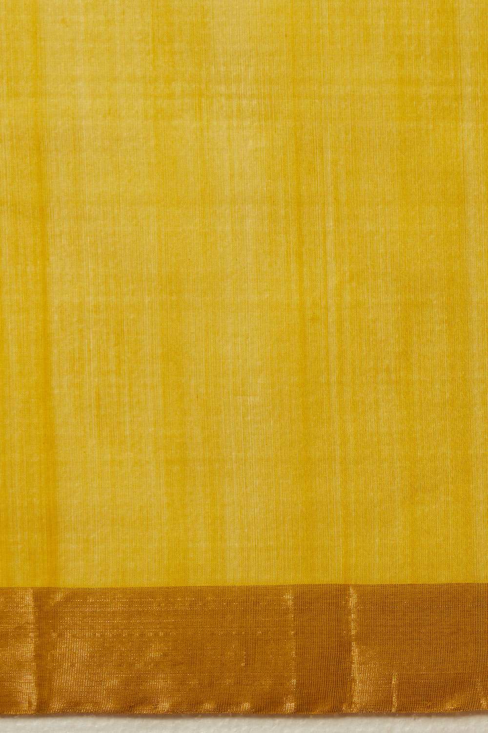 Yellow Pure Silk Cotton Chanderi Saree image number null